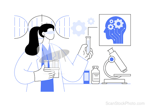 Image of AI-Supported Medical Research abstract concept vector illustration.