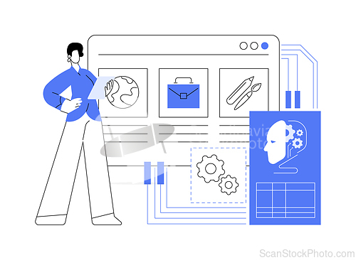 Image of AI-Enhanced Curriculum Development abstract concept vector illustration.