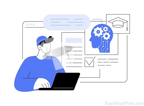 Image of AI-Powered Virtual Tutors abstract concept vector illustration.