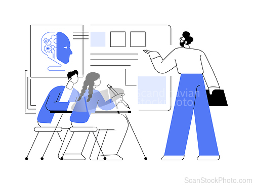 Image of AI-Enhanced Classroom Management abstract concept vector illustration.