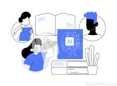 Image of AI-Backed Education Equity Initiatives abstract concept vector illustration.