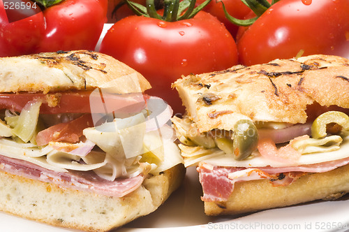 Image of gourmet ham italian sandwich