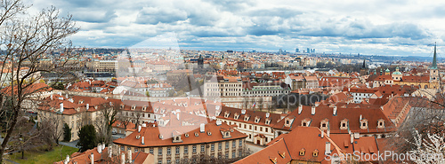 Image of Panorama of old historic town Prague, in Czech Praha, Central Bohemia, Czech Republic