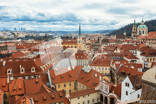 Image of Panorama of old historic town Prague, in Czech Praha, Central Bohemia, Czech Republic