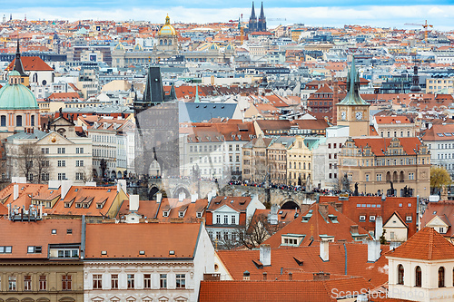 Image of Panorama of old historic town Prague, in Czech Praha, Central Bohemia, Czech Republic