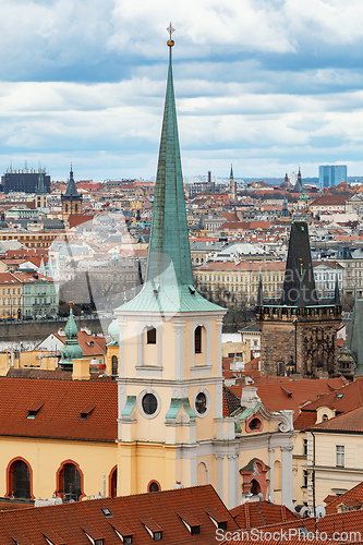 Image of Panorama of old historic town Prague, in Czech Praha, Central Bohemia, Czech Republic