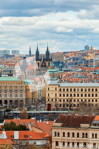 Image of Panorama of old historic town Prague, in Czech Praha, Central Bohemia, Czech Republic