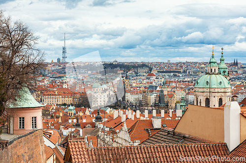 Image of Panorama of old historic town Prague, in Czech Praha, Central Bohemia, Czech Republic