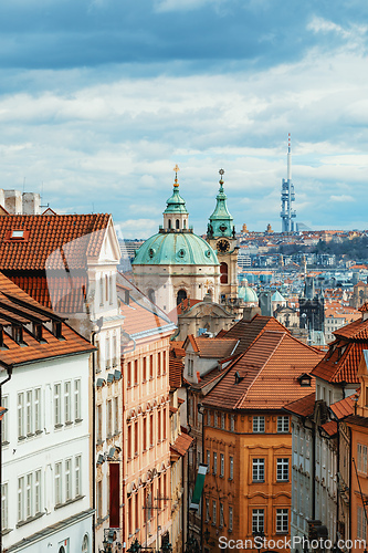 Image of Panorama of old historic town Prague, in Czech Praha, Central Bohemia, Czech Republic