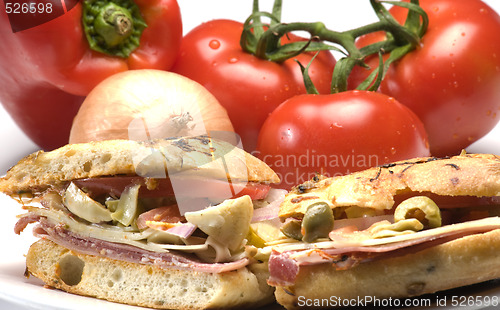 Image of gourmet ham italian sandwich