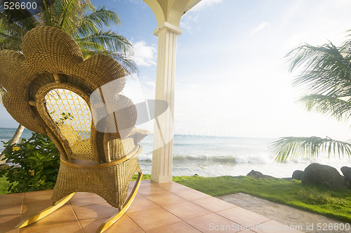 Image of rocking chair on patio resort big corn island caribbean nicaragu