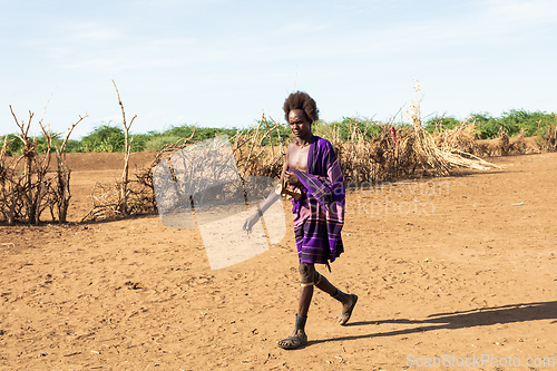 Image of Man from the African tribe Dasanesh, Omorate, Omo Valley, Ethiopia