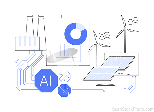 Image of AI-Based Renewable Energy Forecasting abstract concept vector illustration.