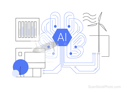 Image of AI-Optimized Smart Grids abstract concept vector illustration.