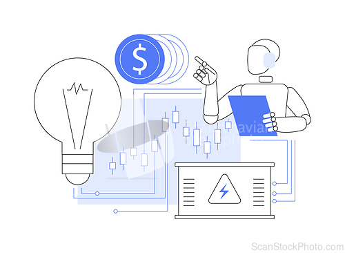 Image of AI-Streamlined Energy Trading abstract concept vector illustration.