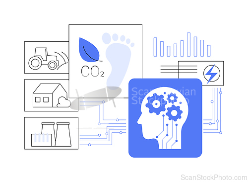 Image of AI-Analyzed Carbon Footprint abstract concept vector illustration.