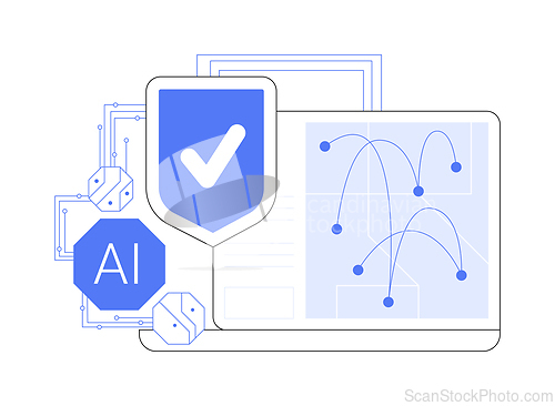 Image of AI-Powered Grid Security abstract concept vector illustration.