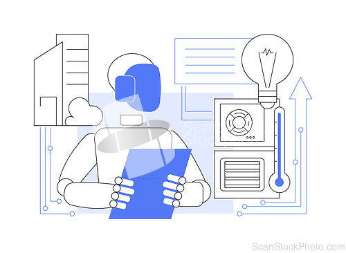 Image of AI-Optimized Building Energy Management abstract concept vector illustration.