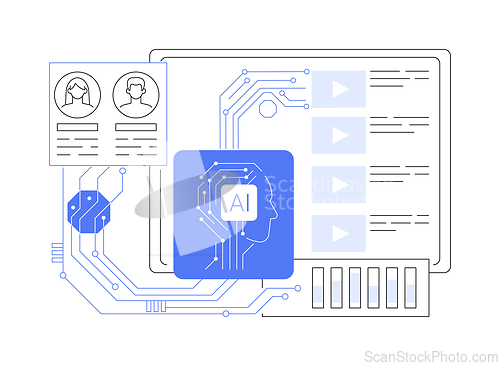 Image of AI-Enhanced Content Recommendation abstract concept vector illustration.