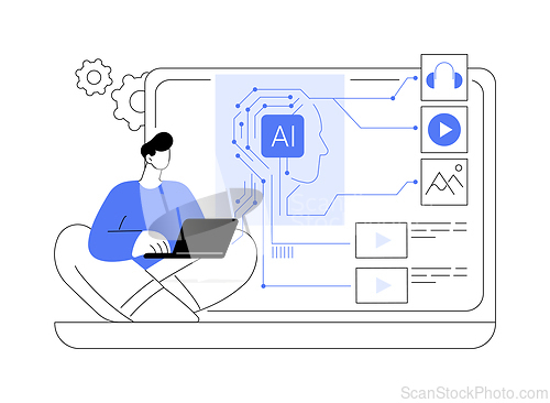 Image of AI-Powered Content Creation abstract concept vector illustration.