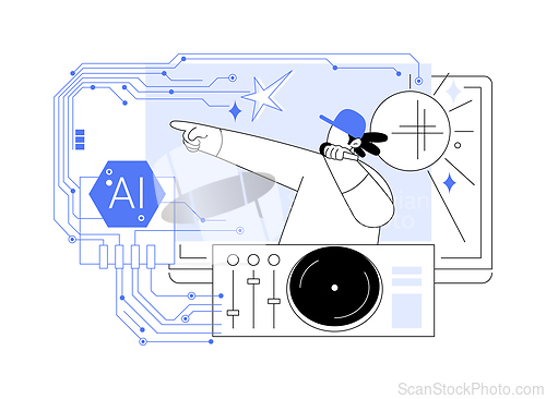 Image of AI-Backed Virtual Performances abstract concept vector illustration.