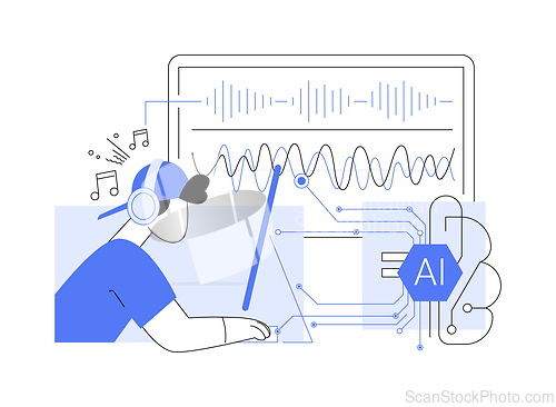 Image of AI-Generated Music Composition abstract concept vector illustration.