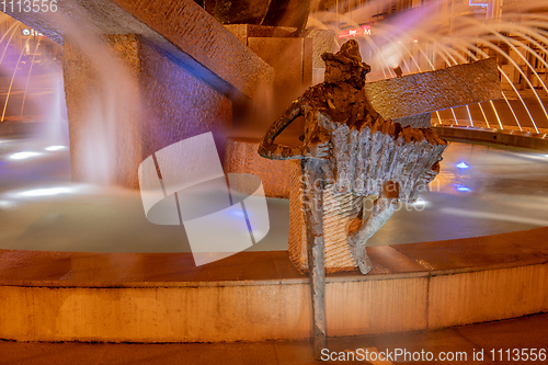 Image of Water fountain at night