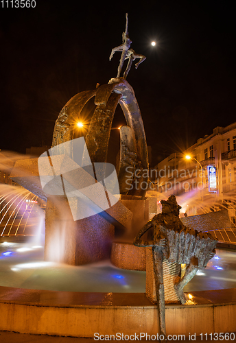 Image of Water fountain at night