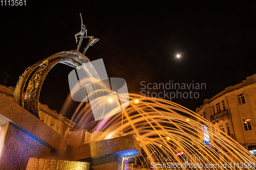 Image of Water fountain at night