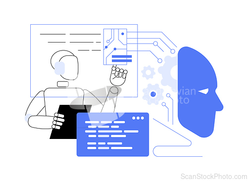 Image of AI-Supported Robotics and Automation abstract concept vector illustration.
