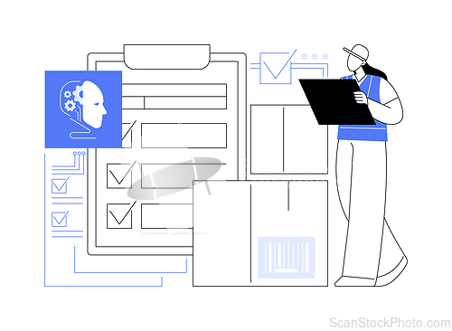 Image of AI-Backed Inventory Management abstract concept vector illustration.