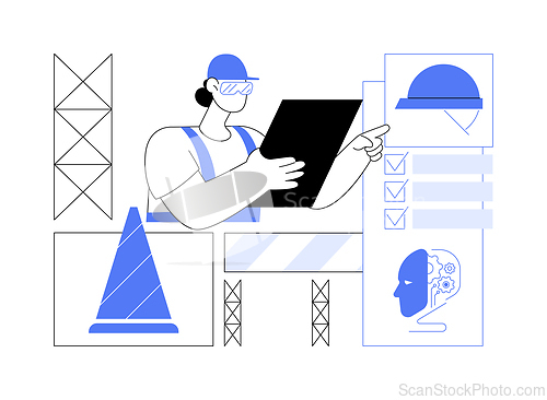 Image of AI-Supported Workforce Safety abstract concept vector illustration.