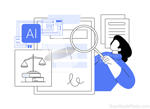 Image of AI-Assisted Contract Analysis abstract concept vector illustration.