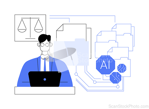 Image of AI-Enhanced E-Discovery abstract concept vector illustration.