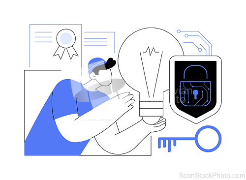 Image of AI-Backed Intellectual Property Protection abstract concept vector illustration.