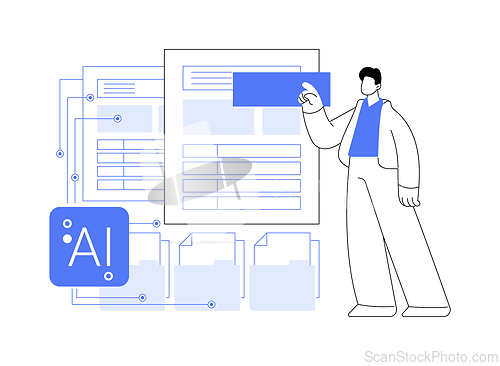 Image of AI-Supported Document Automation abstract concept vector illustration.