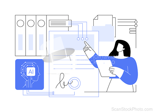 Image of AI-Enhanced Legal Compliance abstract concept vector illustration.