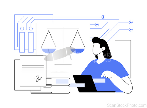 Image of AI-Analyzed Legal Precedent abstract concept vector illustration.