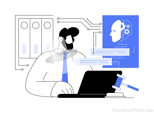 Image of AI-Powered Legal Chatbots abstract concept vector illustration.