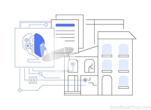 Image of AI-Supported Property Inspection abstract concept vector illustration.