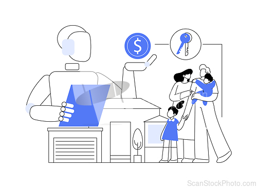 Image of AI-Backed Mortgage Approvals abstract concept vector illustration.