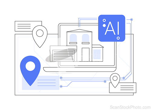 Image of AI-Driven Property Sourcing abstract concept vector illustration.