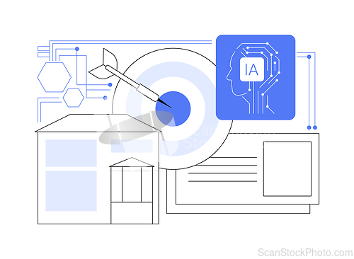Image of AI-Supported Real Estate Marketing abstract concept vector illustration.