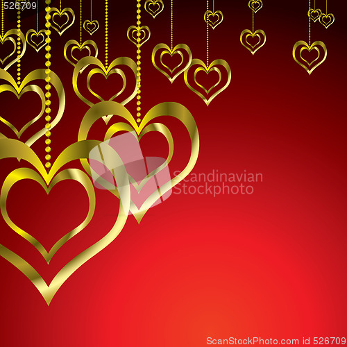 Image of gold love heart hang