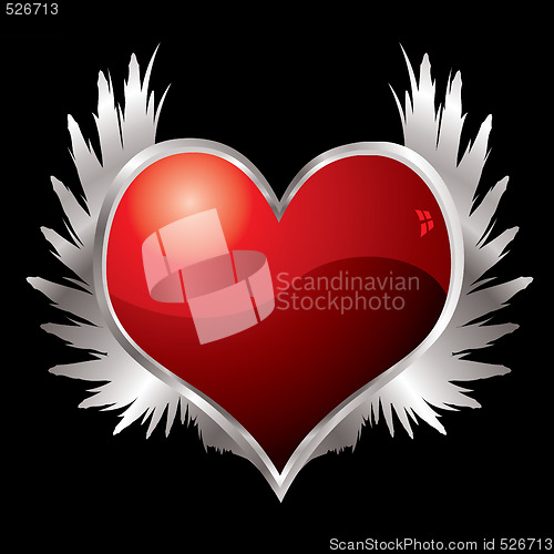 Image of love heart wings