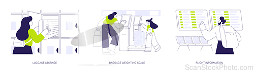 Image of Airport facilities abstract concept vector illustrations.