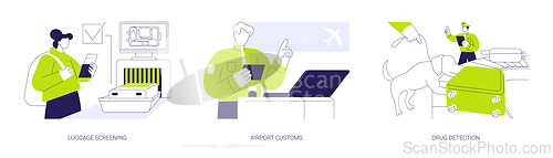 Image of Safety checks in airport abstract concept vector illustrations.