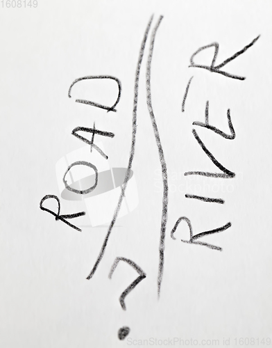 Image of river or road drawn