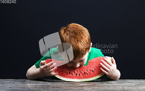 Image of red juicy watermelon