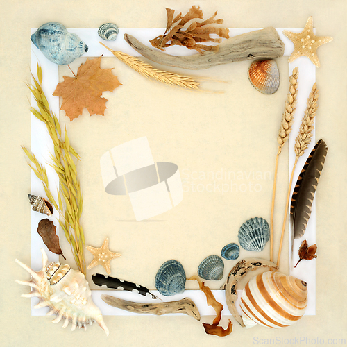 Image of Natural Nature Collage Background Border Design 